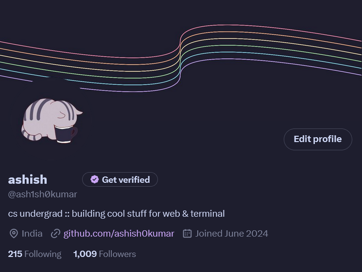 ash1sh0kumar's tweet image. hit 1000 oomfs, kinda crazyy!!
didn’t expect just showing up to get this far :)
been 36 days posting stuff (if anyone’s counting)
really appreciate each one of you &lt;3