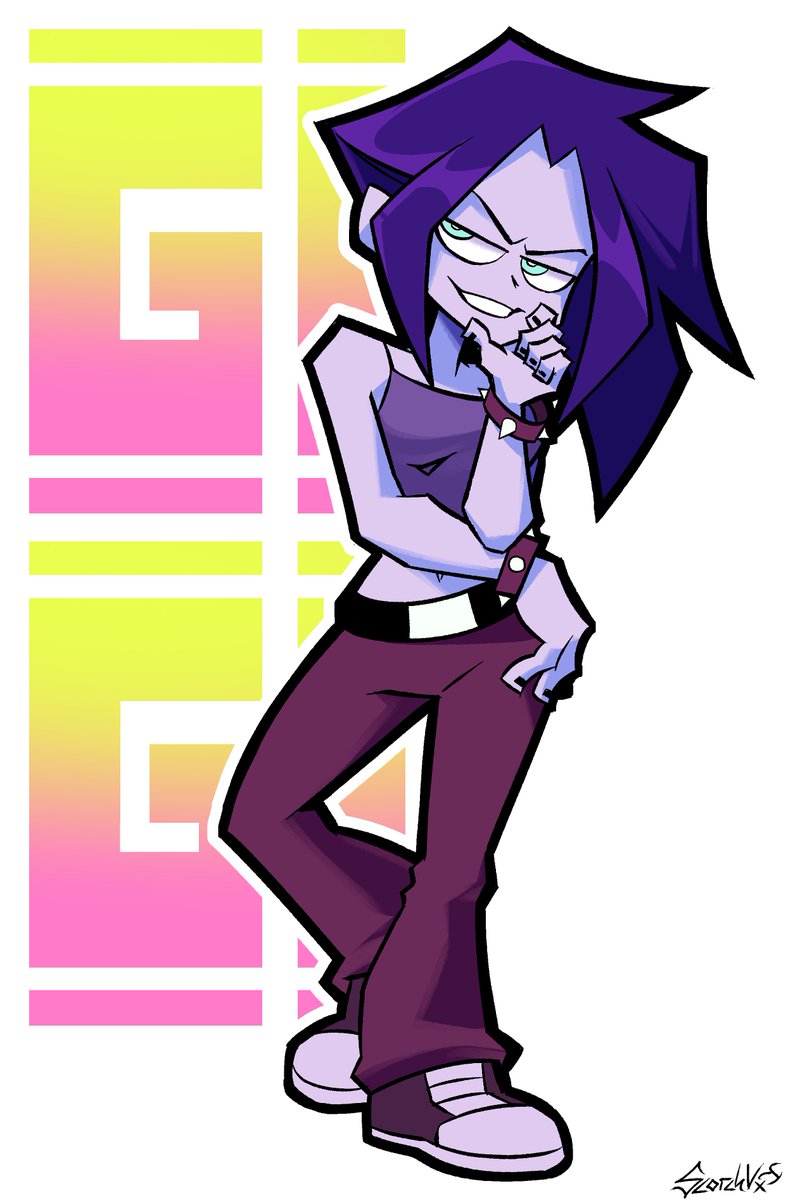 ScorchVx's tweet image. Gift for @TerminalRepo of his character Gigi from Lunchbox City, Happy Birthdayyy!!!