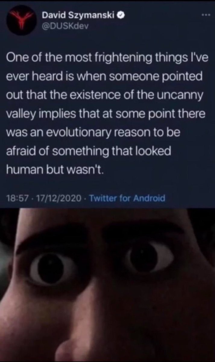 TheDoctorRegen's tweet image. I have thought about this a lot. What do you think is the reason for the uncanny valley effect? I think it all ties in to the many resets in our past, tech from lost advanced civilizations to mimic, impersonate, or even clone people. Or even lends possibility to the reptile…