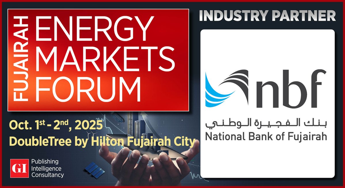 gulf_intel's tweet image. Port of Fujairah welcomes @NBFUAE as Industry Partner for the Fujairah Energy Markets Forum 2025, taking place on October 1–2 at DoubleTree by Hilton Fujairah City
Click here to register: lnkd.in/d3Me-dXD
#EMF2025 #EMFWEEK25 #EnergyMarkets #MiddleEastEnergy #OilAndGas