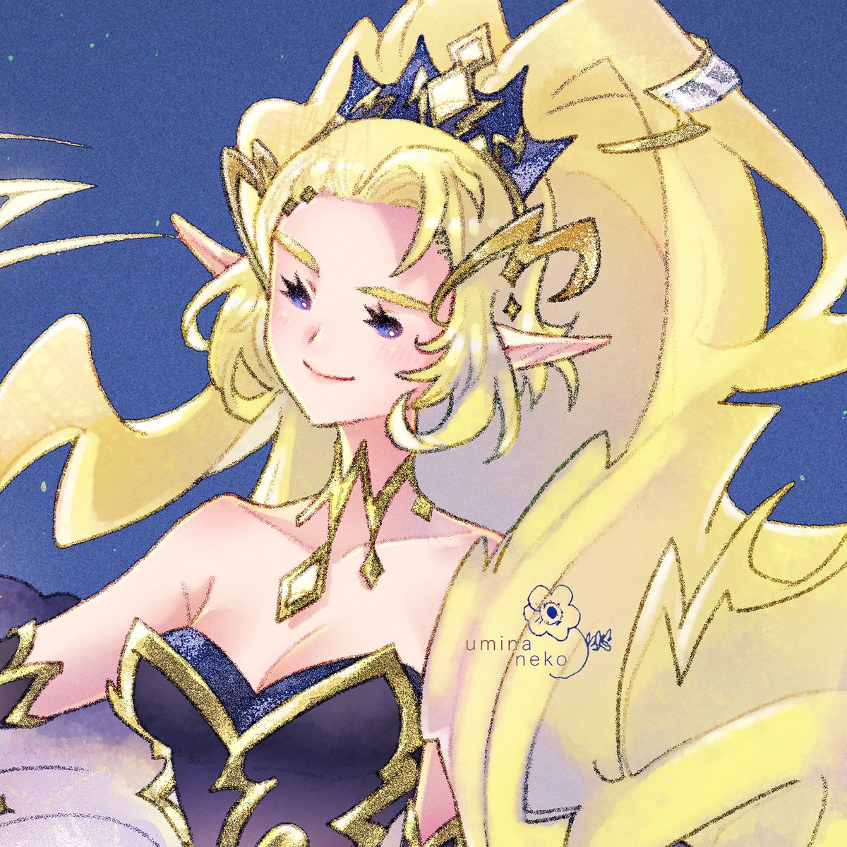 umina_neko's tweet image. お題で「⚡️のプリンセス」描きました！ありがとうございました✨