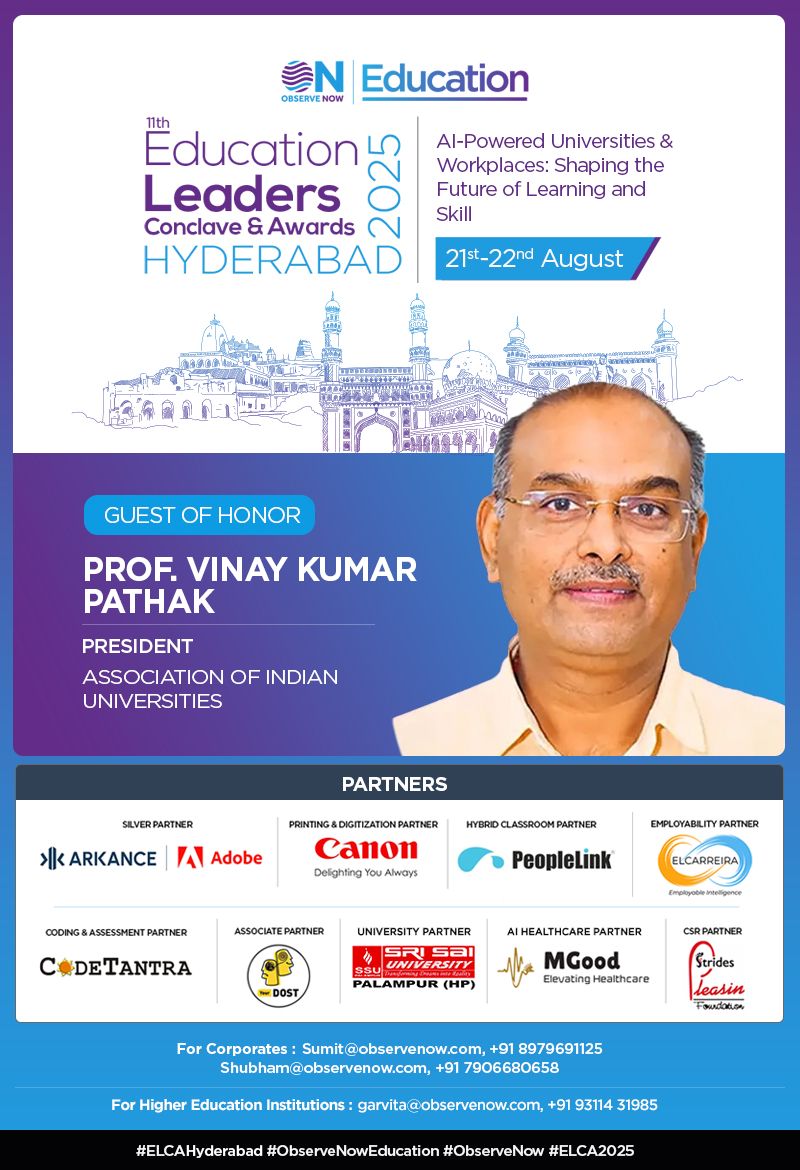 ObserveNow (@observenowmedia) on Twitter photo We are thrilled to announce that <a href="/profvinaypathak/">Prof. Vinay Kumar Pathak</a>, President, <a href="/AIUIndia/">Association of Indian Universities (AIU)</a>, will be joining us as Guest of Honor at the 11th Education Leaders Conclave & Awards 2025 Hyderabad!
📅 Date: 21st–22nd August 2025
Register Now: tinyurl.com/atpj6ktb
#ObserveNow We are thrilled to announce that <a href="/profvinaypathak/">Prof. Vinay Kumar Pathak</a>, President, <a href="/AIUIndia/">Association of Indian Universities (AIU)</a>, will be joining us as Guest of Honor at the 11th Education Leaders Conclave & Awards 2025 Hyderabad!
📅 Date: 21st–22nd August 2025
Register Now: tinyurl.com/atpj6ktb
#ObserveNow