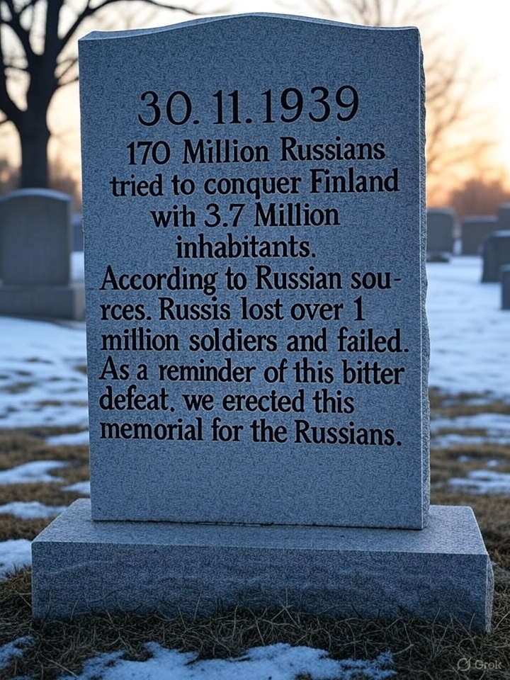 Kinde 🇫🇮🇸🇪🇳🇴🇮🇸🇩🇰🇪🇪🇺🇦🇪🇺 (@paroni_p) on Twitter photo Russia is constantly destroying monuments erected in honor of the Finns. Despite this, I propose that we erect a monument to the Russians in Finland. <a href="/Sisaministerio/">Sisäministeriö</a>
is.fi/ulkomaat/art-2… Russia is constantly destroying monuments erected in honor of the Finns. Despite this, I propose that we erect a monument to the Russians in Finland. <a href="/Sisaministerio/">Sisäministeriö</a>
is.fi/ulkomaat/art-2…