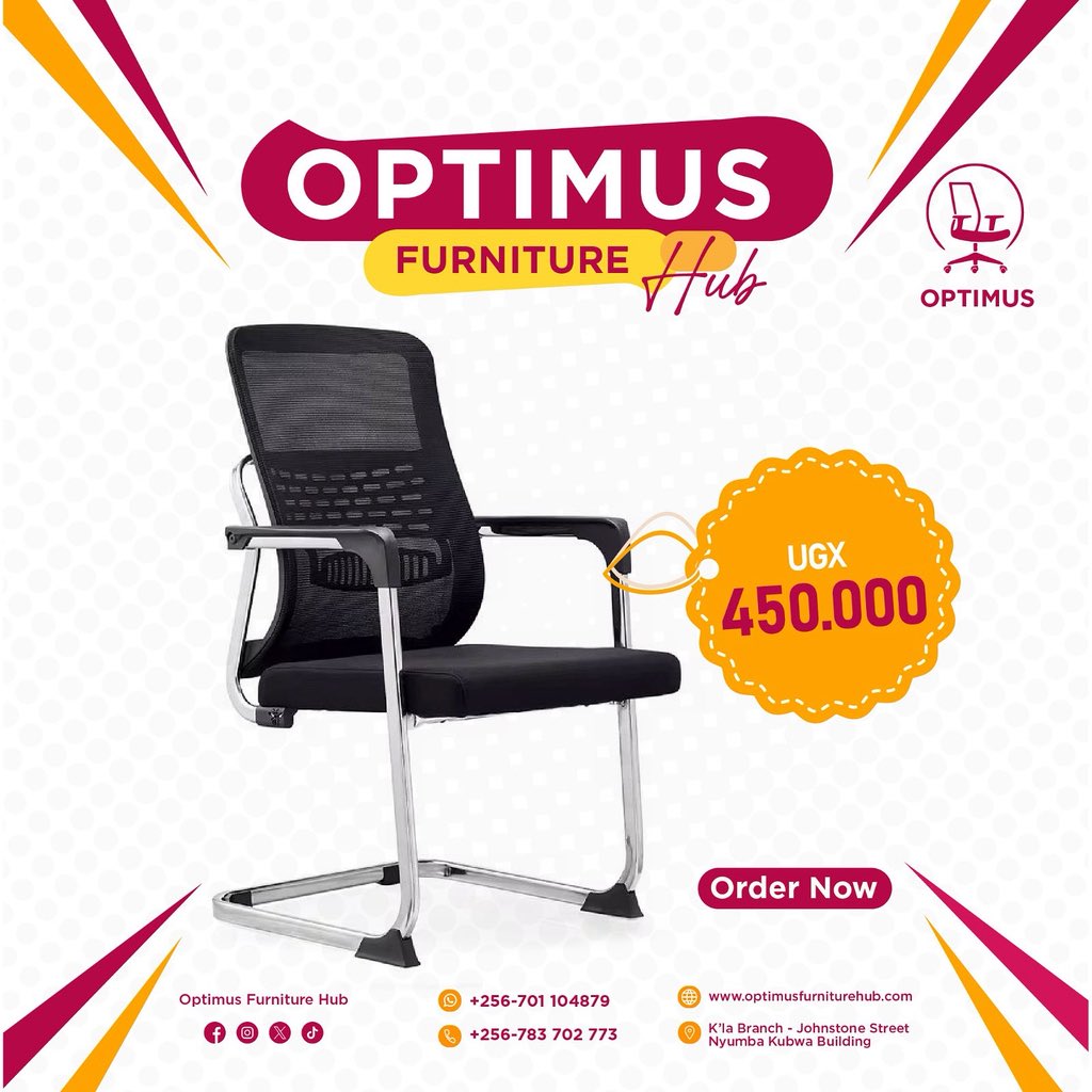 Are you a fun of quality?
We never run short of quality stuff and for today we are show casing this well crafted office chair with high end fabric coupled with a cushioned seat 👍. For maximum comfort and durability

optimusfurniturehub.com
#office #officefurniture #officechair