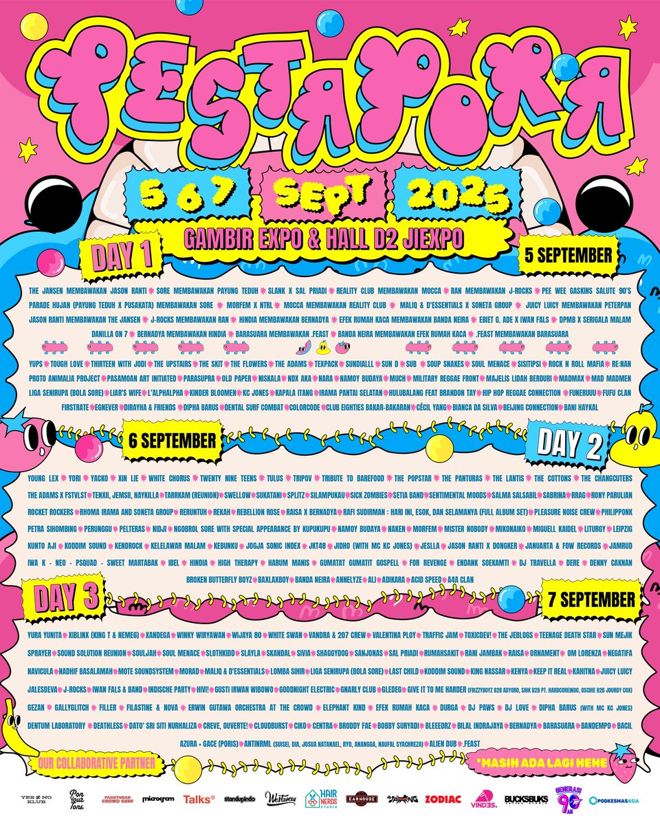 Daily lineup Pestapora 2025 dah release. Okay ke tak tu?