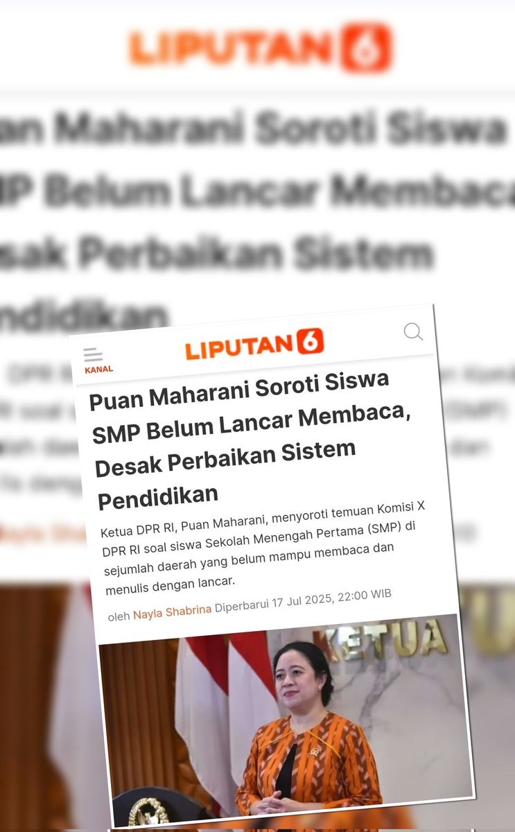 Denni Sauya (@denni_sauya) on Twitter photo Memprihatinkan 😩 masih ada siswa SMP yang belum lancar membaca...
"Ketua DPR RI <a href="/puanmaharani_ri/">Puan Maharani</a> Puan Maharani Desak Perbaikan Sistem Pendidikan" liputan6.com/news/read/6108… Memprihatinkan 😩 masih ada siswa SMP yang belum lancar membaca...
"Ketua DPR RI <a href="/puanmaharani_ri/">Puan Maharani</a> Puan Maharani Desak Perbaikan Sistem Pendidikan" liputan6.com/news/read/6108…