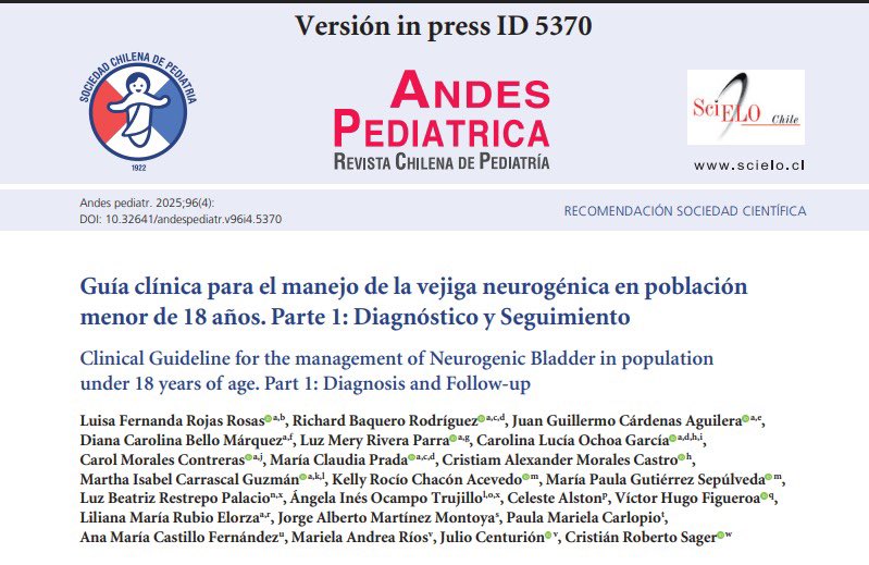 Tunefrologopediatra (@tunefrologoped) on Twitter photo ¡Orgullo #ACONEPE! Gracias a <a href="/Aconepe1/">Asociación Colombiana de Nefrología Pediátrica</a> y a todos los colegas de múltiples disciplinas que hicieron posible esta guía sobre #VejigaNeurogénica en niños. Trabajo en equipo y enfoque regional para mejorar la salud renal infantil.
👉🏼 andespediatrica.cl/index.php/rchp…
#Nefropediatría ¡Orgullo #ACONEPE! Gracias a <a href="/Aconepe1/">Asociación Colombiana de Nefrología Pediátrica</a> y a todos los colegas de múltiples disciplinas que hicieron posible esta guía sobre #VejigaNeurogénica en niños. Trabajo en equipo y enfoque regional para mejorar la salud renal infantil.
👉🏼 andespediatrica.cl/index.php/rchp…
#Nefropediatría