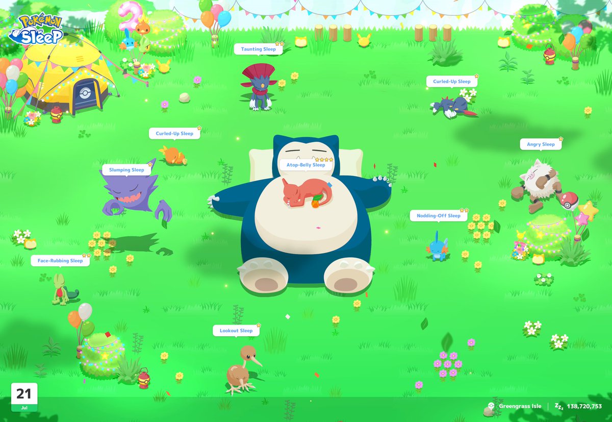 DSlayer415's tweet photo. #PokemonSleep2nd #ポケスリ2周年をいっしょに https://t.co/0vz4p0QLTC