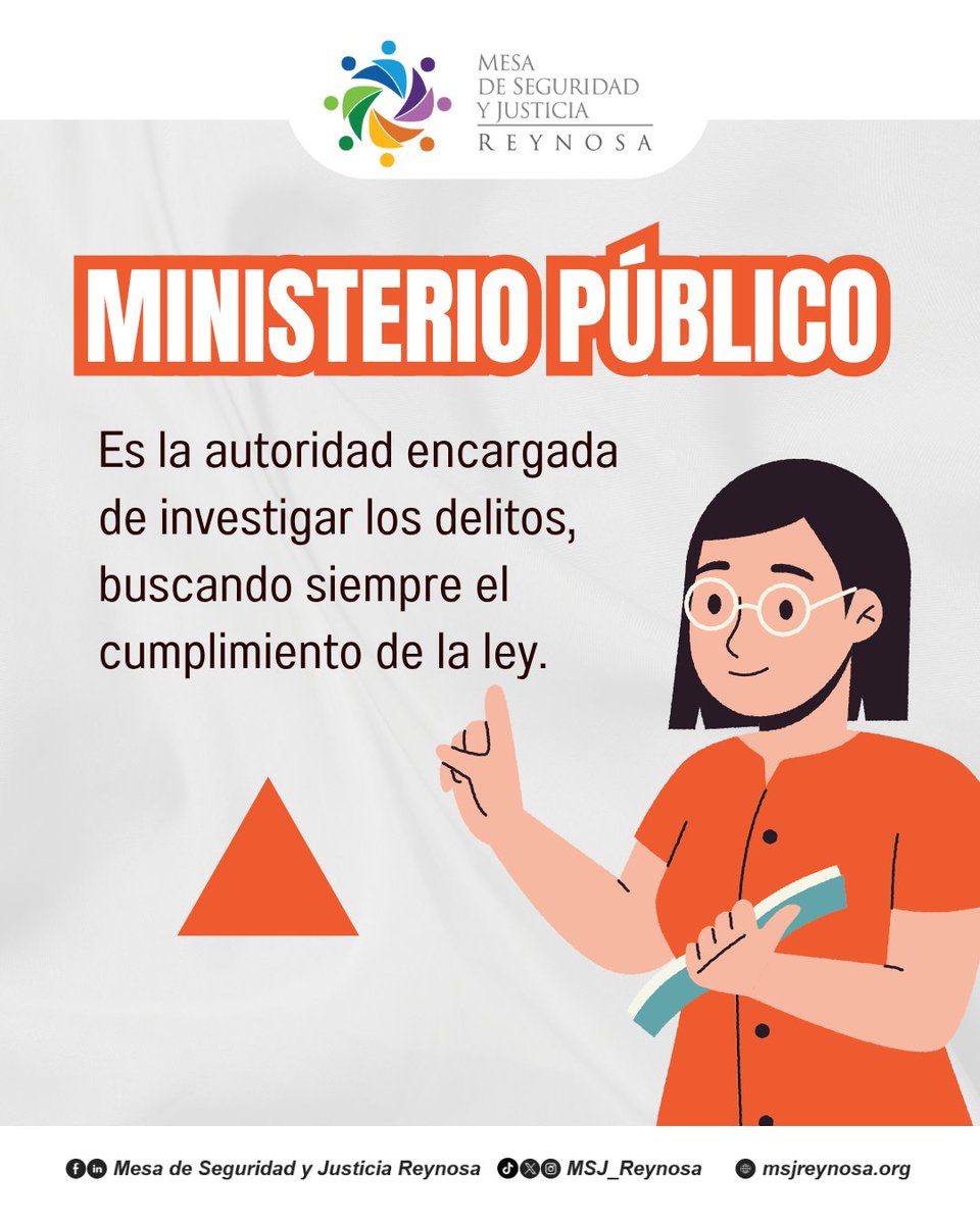MSJ_Reynosa's tweet photo. ¿Sabes qué es el Ministerio Público?

Si fuiste víctima o testigo de un delito, el Ministerio Público es el lugar al que debes acudir para presentar una denuncia.

#JusticiaParaTodos #MinisterioPúblico #Denuncia #SeguridadCiudadana #MesaDeSeguridadReynosa https://t.co/1nWdK9iUcc
