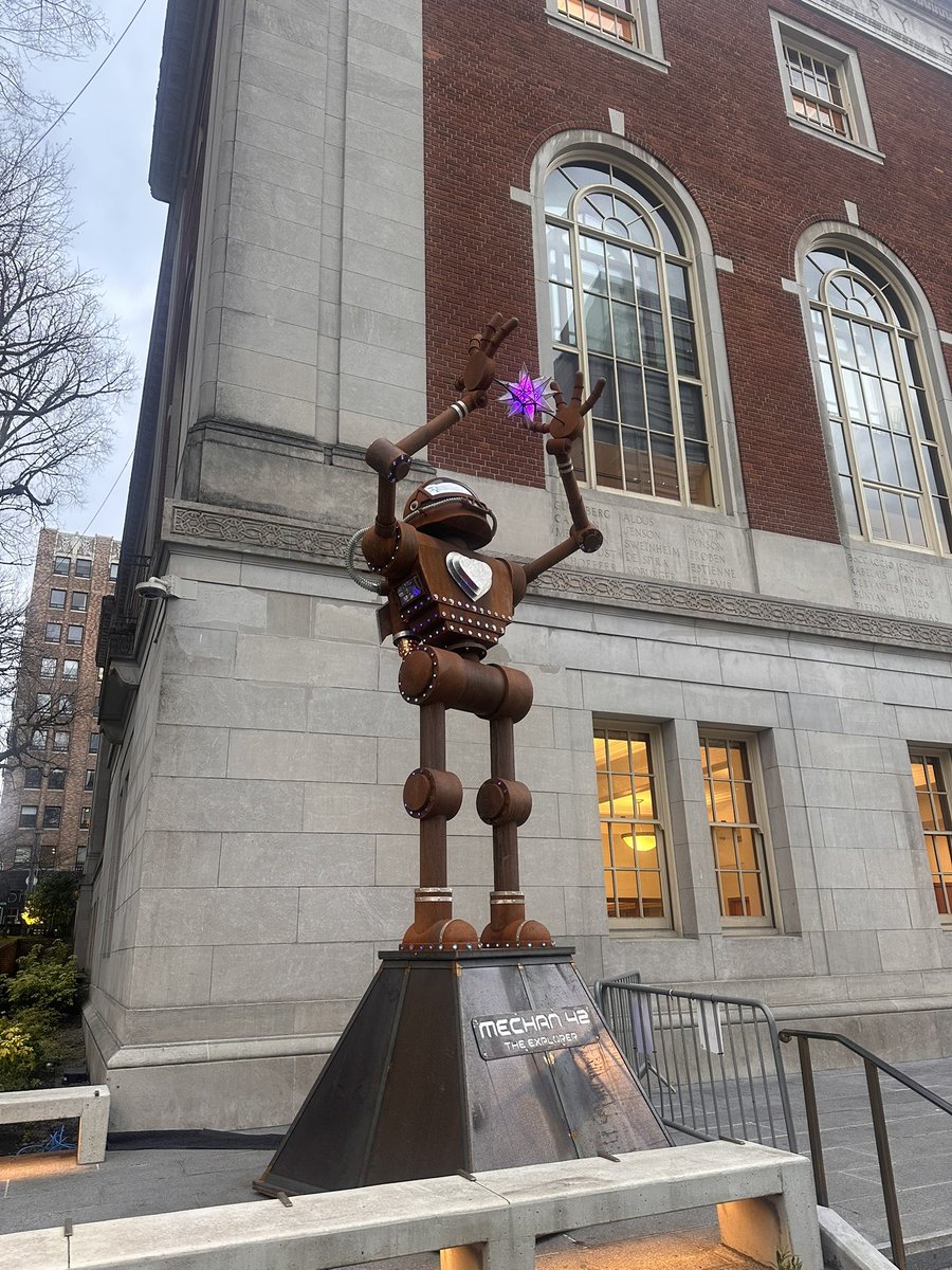 Mechan 42 in front of the Multnomah County Library for the 2025 Portland Winter light festival