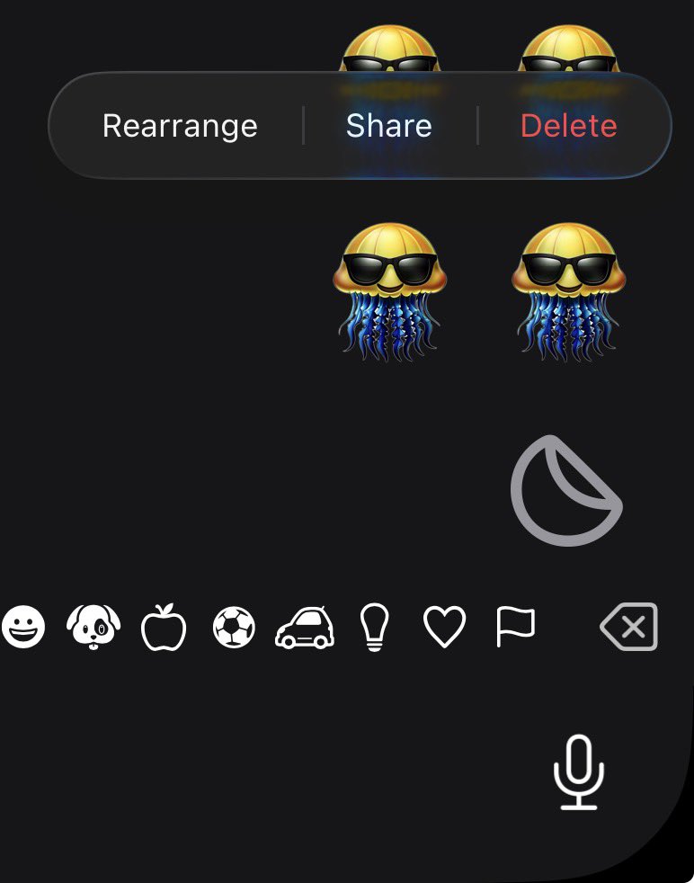 derekyt_'s tweet image. Apple has patched the bug where you could pull up the Genmoji interface on devices that arenβt compatible with Apple Intelligence.
images one and two are from before the patch; image three is from after the patch.