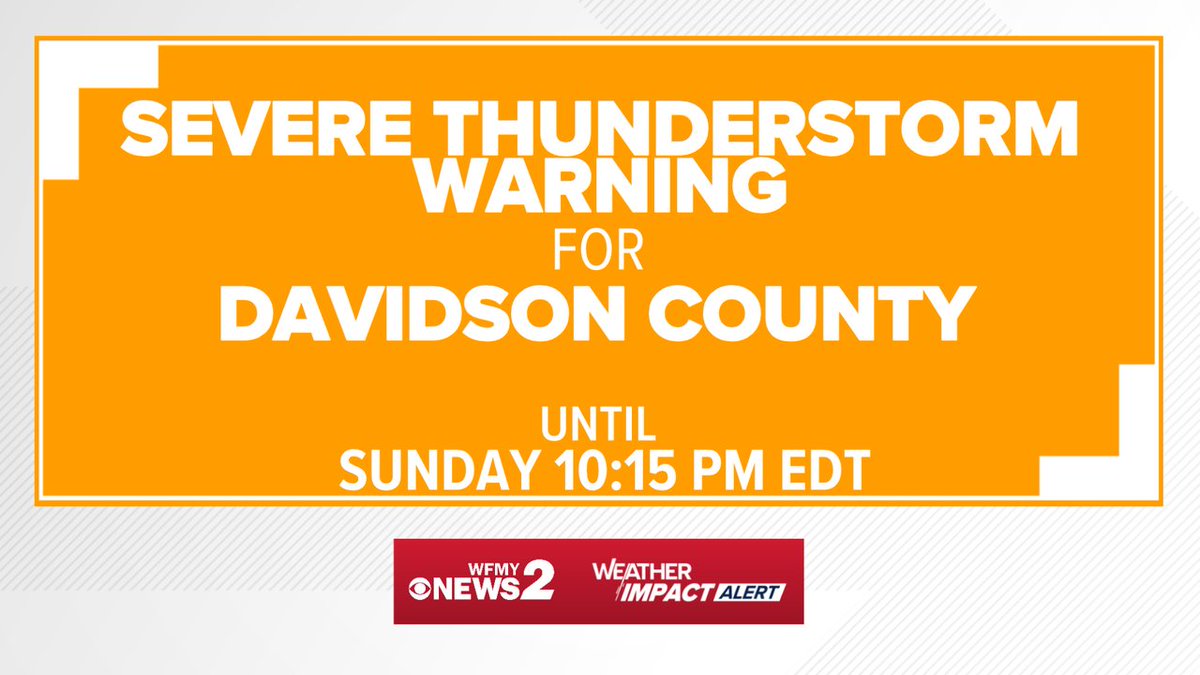 CMorganWX's tweet image. NEW: A Severe Thunderstorm Warning has been issued for Davidson County. Seek shelter! Follow WFMYNews2.com/weather for live radar.