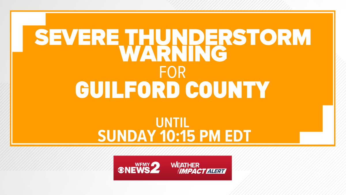 CMorganWX's tweet image. NEW: A Severe Thunderstorm Warning has been issued for Guilford County. Seek shelter! Follow WFMYNews2.com/weather for live radar.