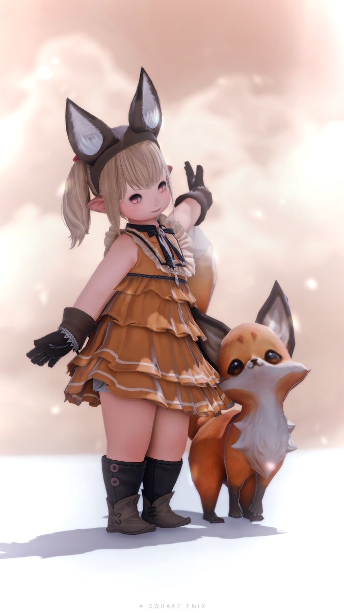 AmeloFF14's tweet image. おきつねさま！
#ララフェル