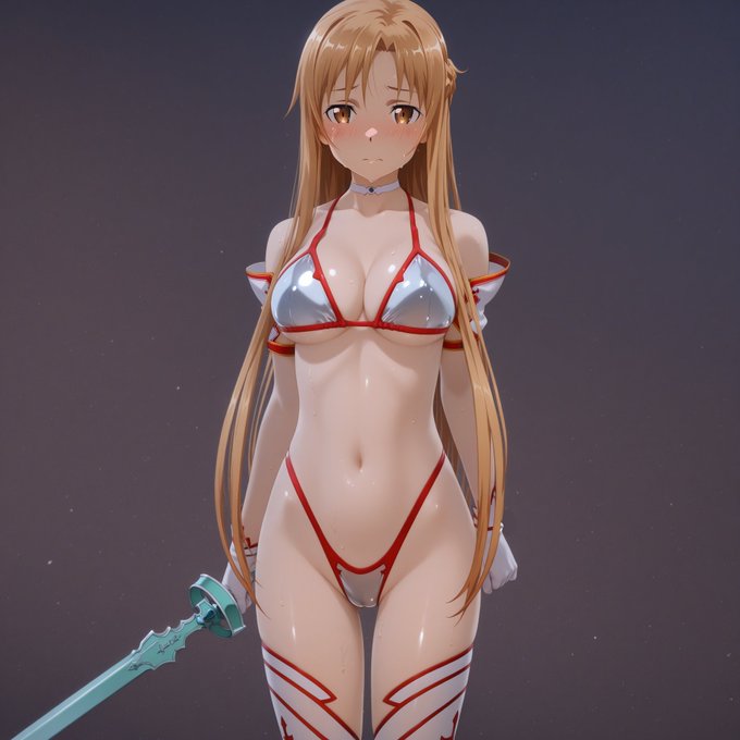 SAO第666話で悪者達に敗北し 地下闘技場で見世物にされていた時の 奴隷剣士アスナさん(捏造