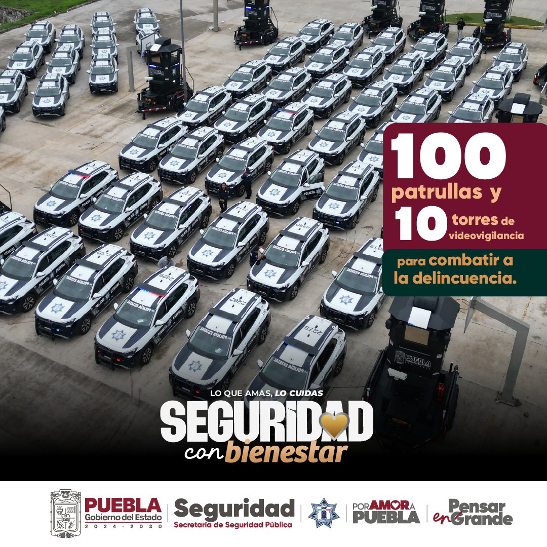 quorum_mx's tweet image. Gobierno de #Puebla refuerza su seguridad🚨 100 nuevas patrullas y 10 torres de videovigilancia con tecnología. Equipamiento que incluye lectura de placas, cámaras y conexión directa al C5i 🔐🚓