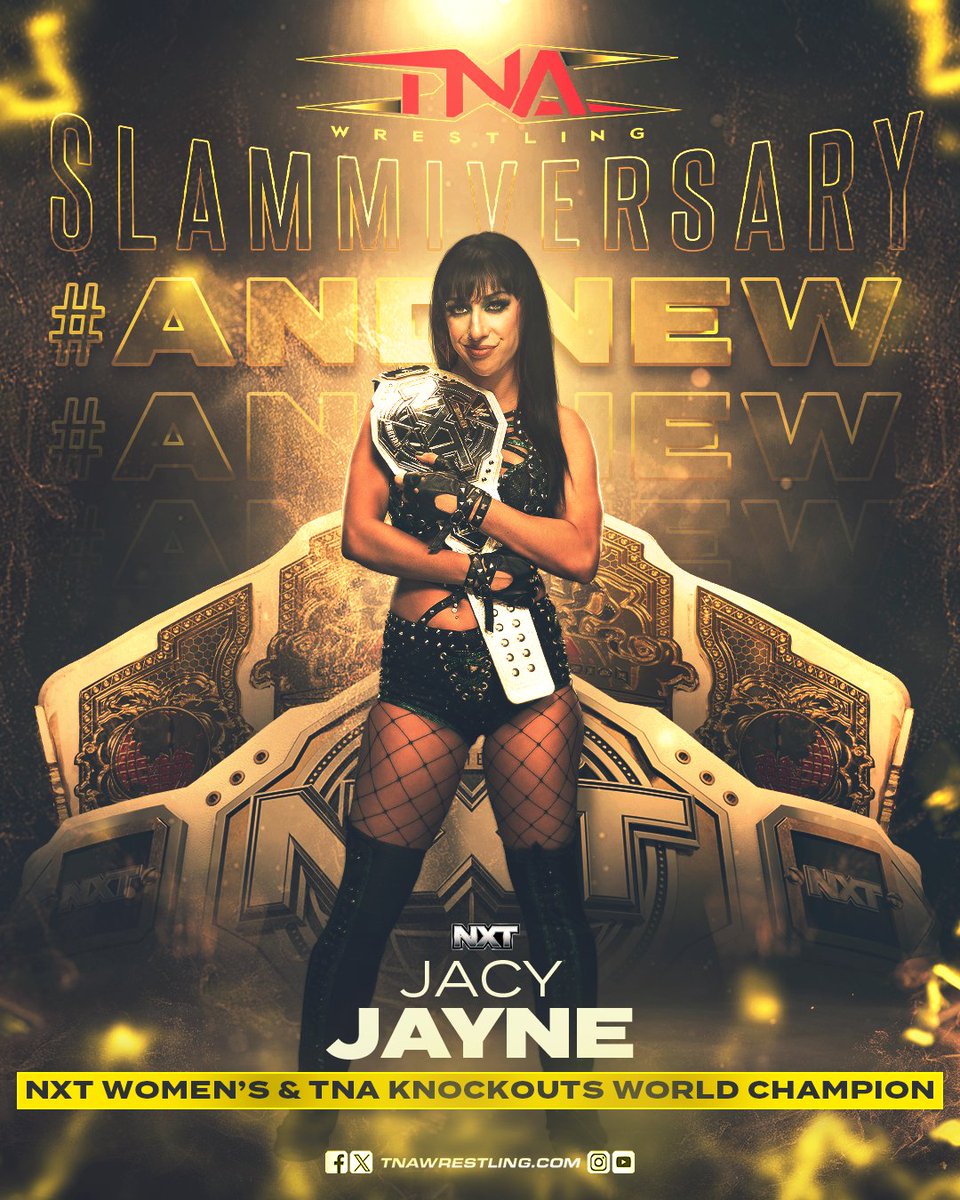 TNA Wrestling (@thisistna) on Twitter photo #ANDNEW TNA Knockouts World Champion
#WWENXT's <a href="/jacyjaynewwe/">Jacy Jayne</a>
Watch #TNASlammiversary LIVE on TNA+: watch.tnawrestling.com/live/286465 #ANDNEW TNA Knockouts World Champion
#WWENXT's <a href="/jacyjaynewwe/">Jacy Jayne</a>
Watch #TNASlammiversary LIVE on TNA+: watch.tnawrestling.com/live/286465