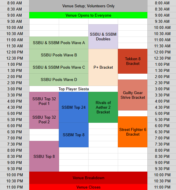 Schedule for the 2025 SC Arcadian