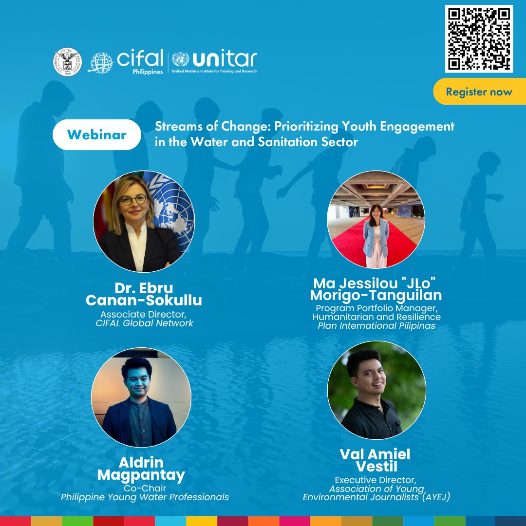🗣️ 2 MORE DAYS UNTIL STREAMS OF CHANGE: PRIORITIZING YOUTH ENGAGEMENT IN THE WATER AND SANITATION SECTOR

🗓️ 23 July 2025 (Wednesday)
⏰ 3:00 PM (Manila time)
🔗 bit.ly/CIFALPHStreams…

This event is in partnership with the UNITAR Global Water Academy (UGWA).