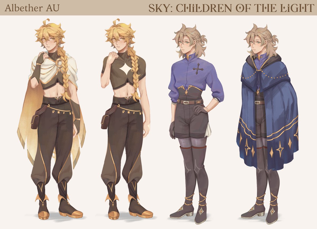 Sayonara_Kuro's tweet image. Sky AU designsss #Albether