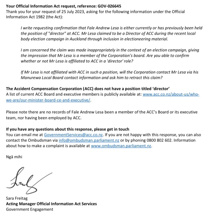 Suitandtie9999's tweet image. Two years ago concerns were being raised and questions asked about Fale Andrew Lesā, with both the Ministry of Foreign Affairs and ACC.