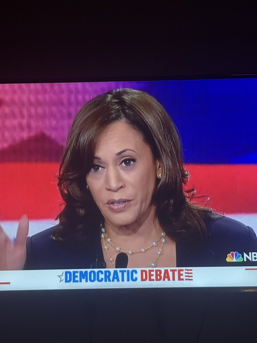 Walz4Pres's tweet image. I’m a political junkie and I was rewatching the first democratic debate in 2020. Kamala was based asf
What happened?