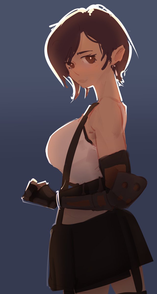 Boogie_draws's tweet image. short hair tifa