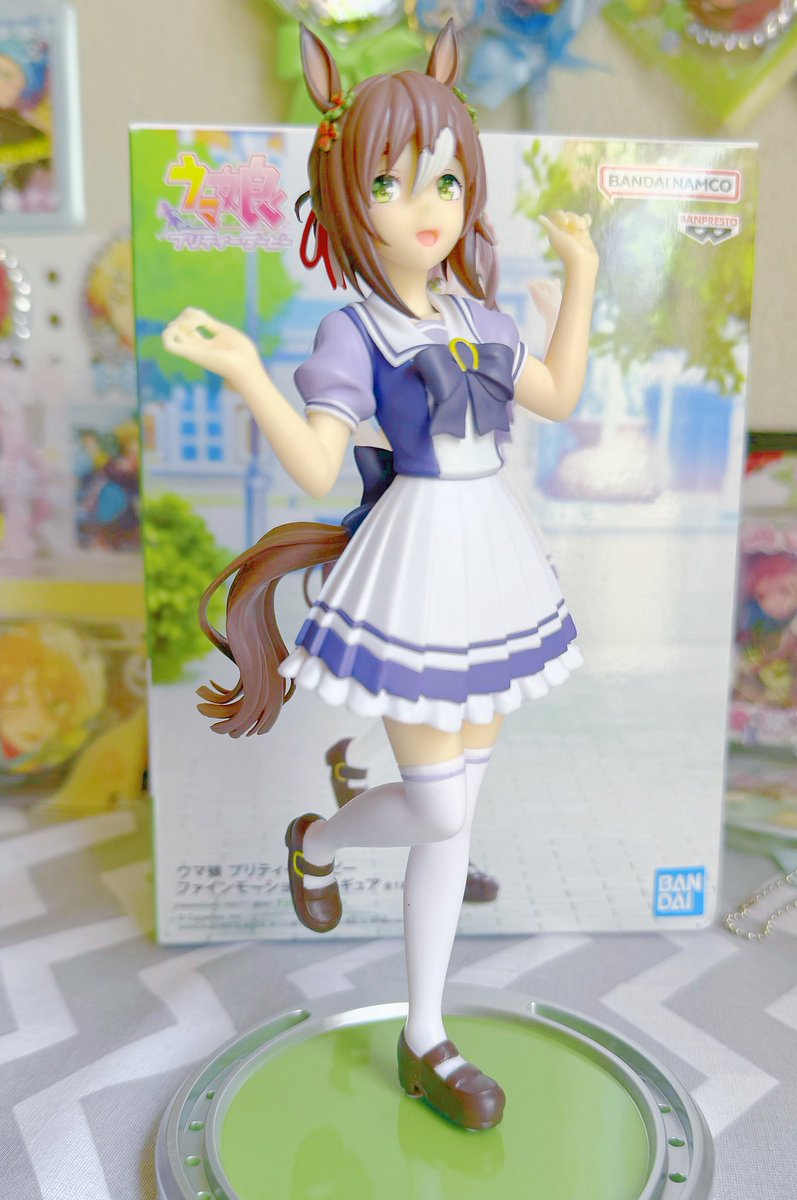 svioress's tweet image. hehe i drew that to commemorate my first umamusume figure. fm is sooo endearing …we will be pulling ☝️