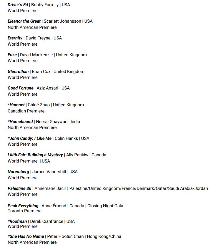 HertzBarry's tweet image. NEW: #TIFF25 reveals biggest titles, including world premieres of Gavras, Ansari, Michôd, Apatow (not that one) & N. American premieres of Safdie (Benny), GDT, Fastvold (in 70mm). But absent (so far) Guadagnino, Baumbach, Kogonada (huh), Cooper’s Springsteen pic, and big one: PTA