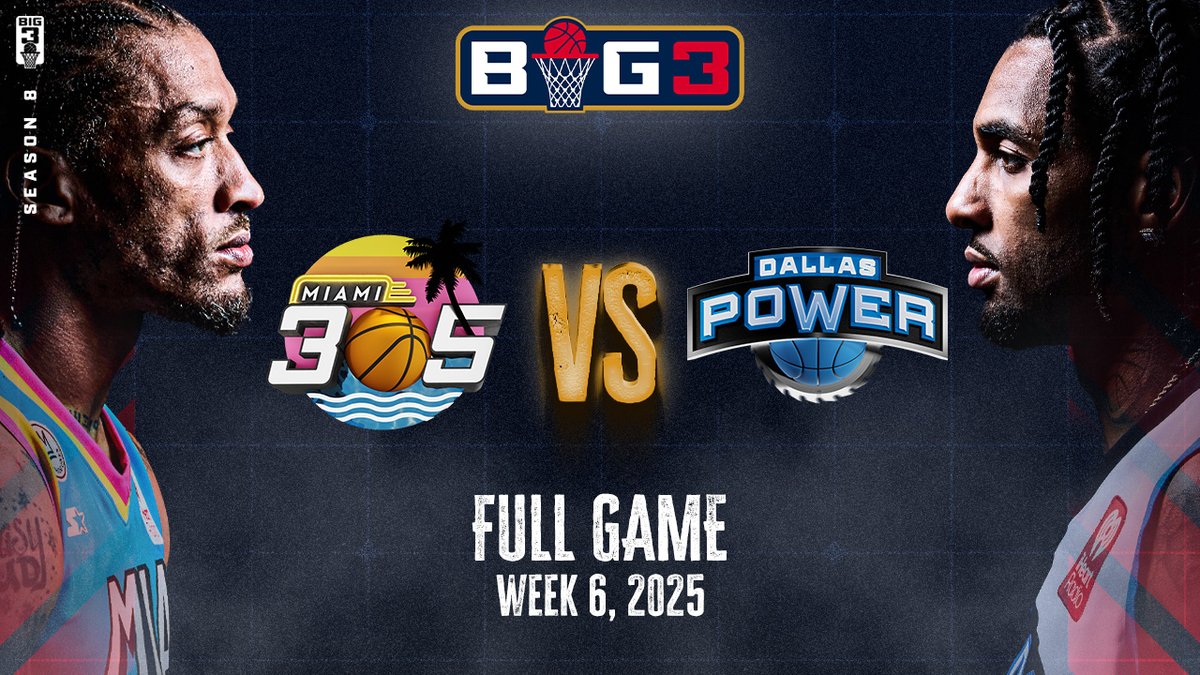 thebig3's tweet image. WEEK 6 FULL GAME: @Miami_the305 vs. @big3_power
馃敆: youtu.be/Ld5DxSSDQn0