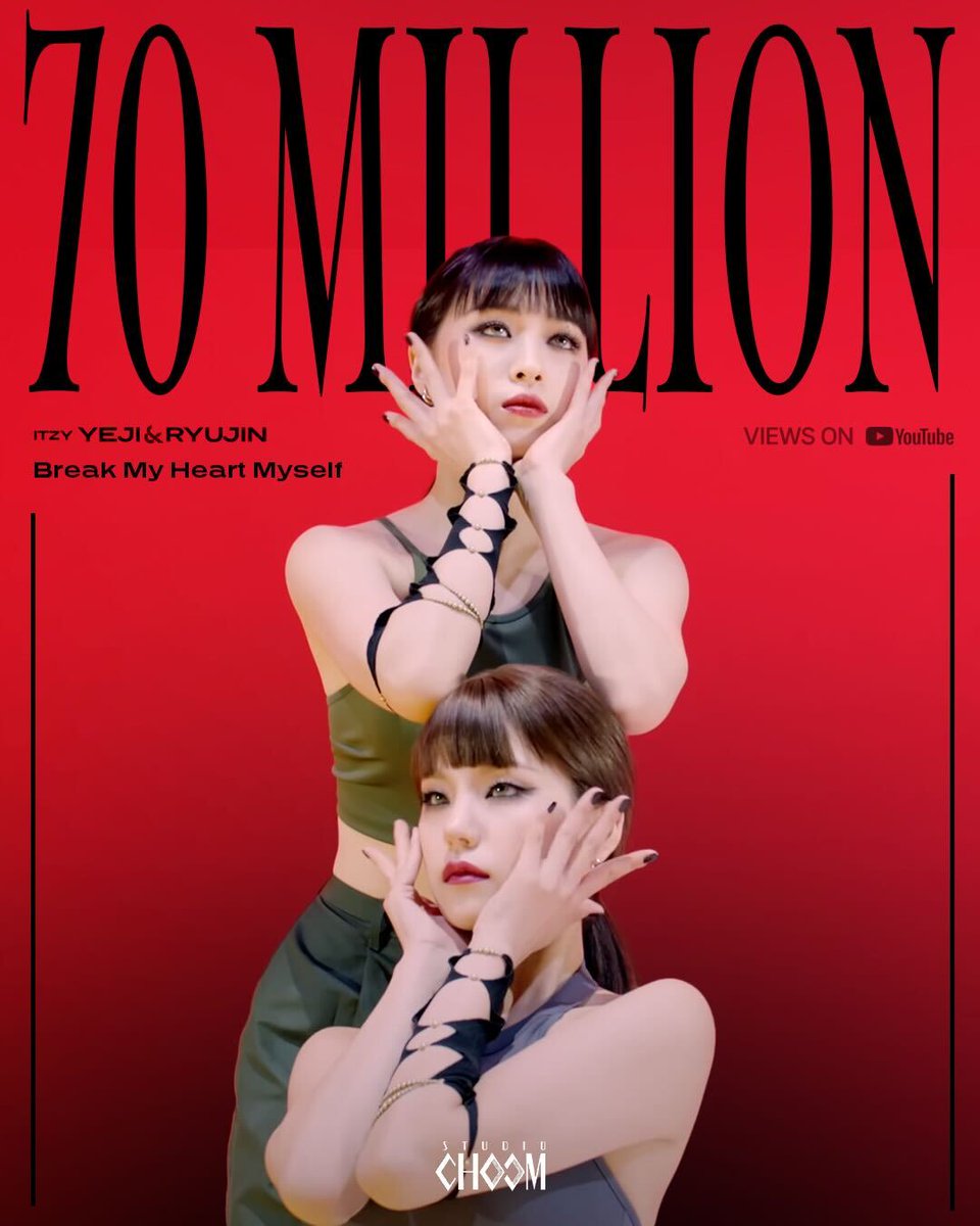 M2MPD's tweet image. ITZY YEJI &amp; RYUJIN's 'MIX &amp; MAX' hits 70 MILLION views!
MIX &amp; MAX &lt;ITZY YEJI &amp; RYUJIN&gt; 7000만뷰 돌파❤️🔥
⠀
▶ youtu.be/UdiaQcAjzT0
⠀
#STUDIOCHOOM #MIXandMAX
#예지 #YEJI #류진 #RYUJIN
#ITZY #있지 @ITZYofficial