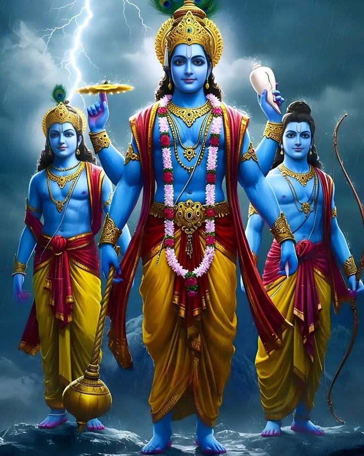 bharatkisherni1's tweet image. विष्णु को "पालनहार" माना जाता है और वे ब्रह्मांड के रक्षक हैं
राम, विष्णु के सातवें अवतार माने जाते हैं।
वे रामायण के नायक हैं,
जो मर्यादा पुरुषोत्तम के रूप में जाने जाते हैं।
कृष्ण, विष्णु के आठवें अवतार हैं।
कृष्ण को प्रेम, करुणा और ज्ञान का प्रतीक माना जाता है।