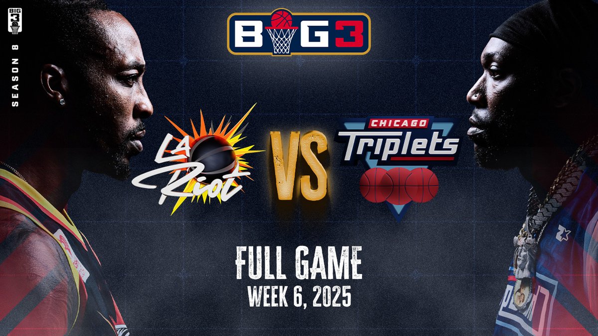 thebig3's tweet image. WEEK 6 FULL GAME: @LosAngelesRiot vs. @big3triplets
馃敆: youtu.be/0PbefbYGSII