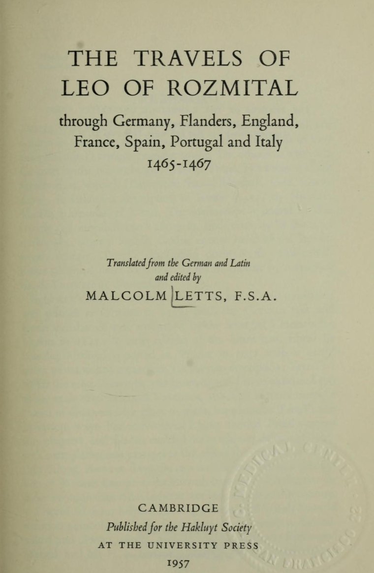 LandsknechtPike's tweet image. Maybe you would be interested in the book The Travels of Leo of Rozmital 1465-1467.
These are accounts written by envoys of 15th century Bohemian nobleman Leo of Rozmital who accompanied him on a diplomatic mission all over Europe.
You can find many interesting things, for…