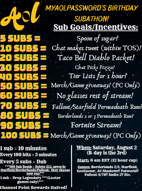 AOLpassword's tweet photo. Howdy! My birthday is coming up in 2 weeks! However, I will be doing my bday stream/subathon a day before because I don't stream on Sundays. I hope I get to see you there! :) ***Stuff might change between then and now*** #slothcrew #twitch #tiktok #subathon #bithday https://t.co/mRvrpIX1fh