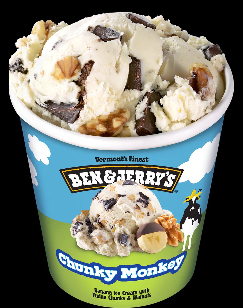 JackTallent's tweet image. As part of RFK Jr's "MAHA" initiative, Ben & Jerry's 'Chunky Monkey' will no longer contain artificial monkey