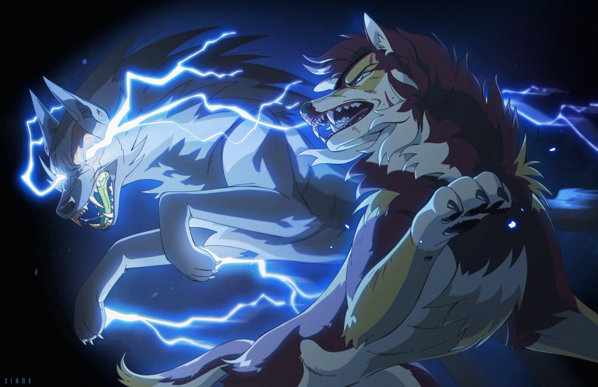 Third Artfight 2025, this one is for WanderWhitArt I wanted to do something edgy and whats more edgy than listening to Linkin Park, inspired by a song of theirs.

#wolf #art #furry #lighting #thunder #illustration #artfight
