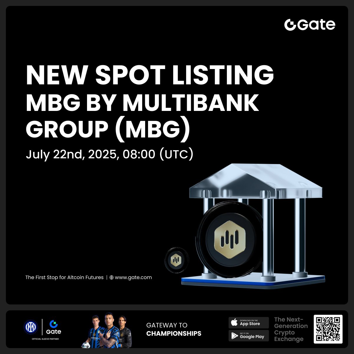 Gate_io's tweet image. Gate New Listing: $MBG @multibank_io
🔹Trading Pair: $MBG / $USDT
🔹Trading Starts: 08:00 AM, July 22nd (UTC)
Trade: gate.com/trade/MBG_USDT
Details: gate.com/article/46201