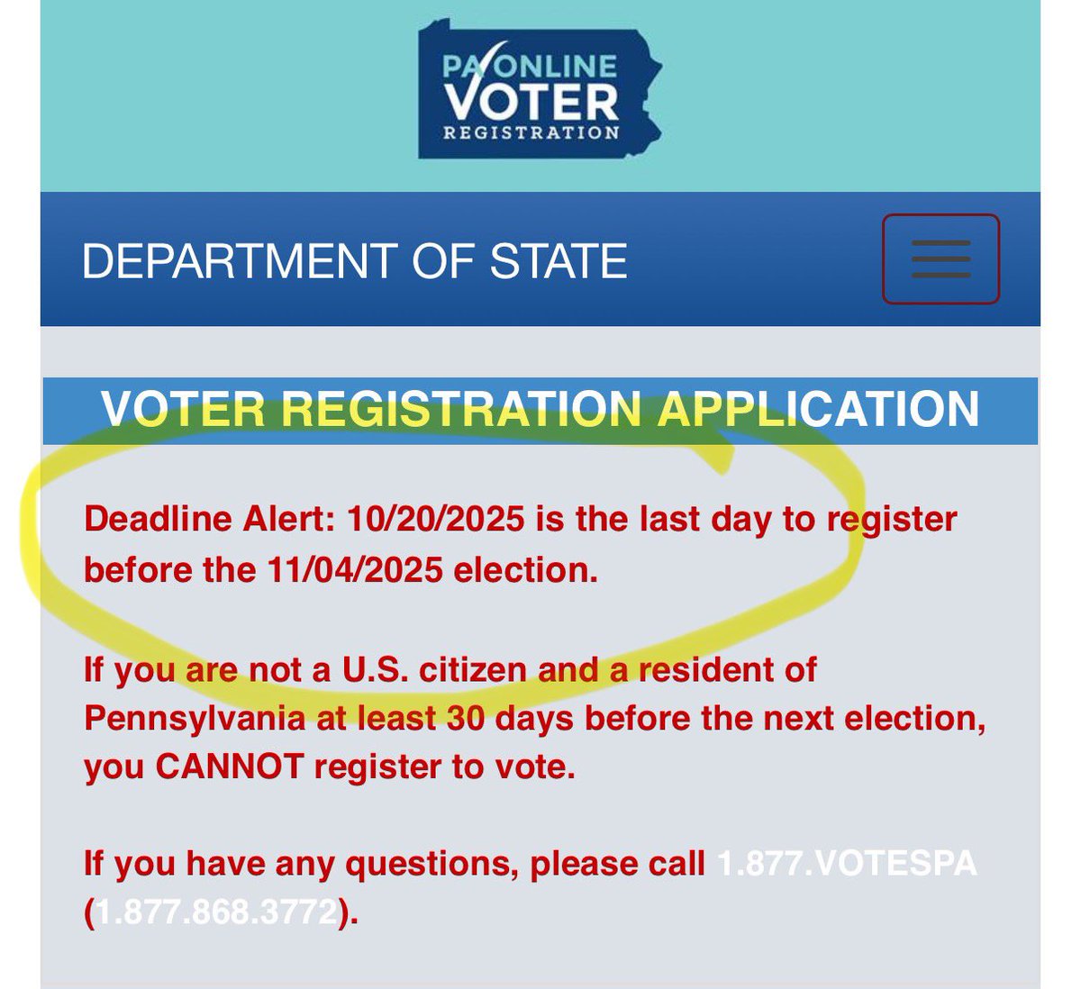 There are 1,102,673 independent or unaffiliated voters in Pennsylvania. 

These voters can NOT vote in primaries. 

We are 74,246 voters away from flipping Pennsylvania 🟦🔜🟥. 

If you are unaffiliated in PA, I humbly ask you to change your party to Republican.