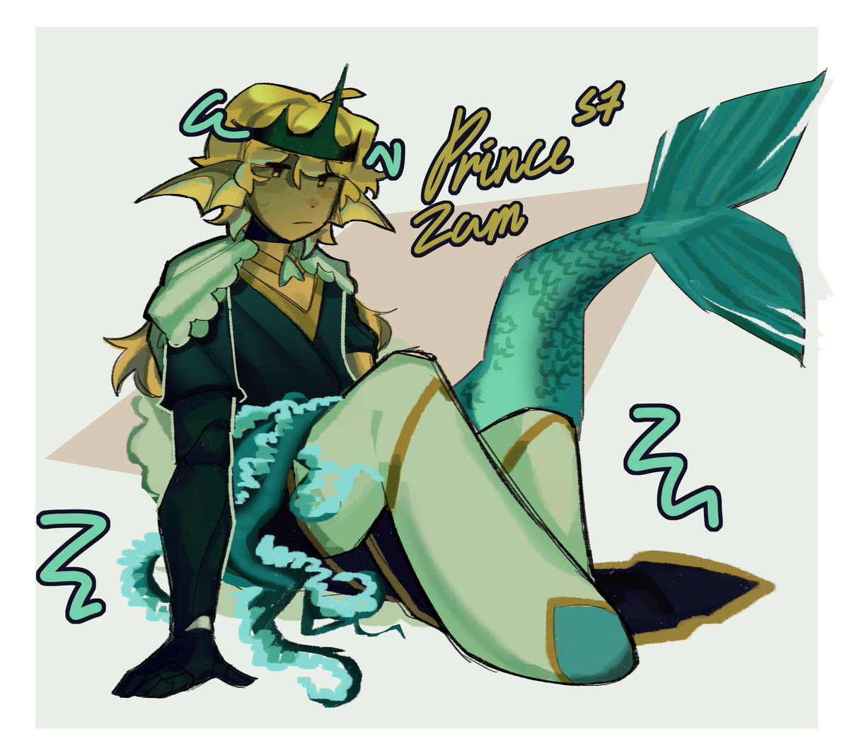 TheFakePierrot's tweet image. random ass s7 princezam drawing (i have NO IDEA why he's a fish, I just felt like it)
#princezamfanart #lifestealfanart