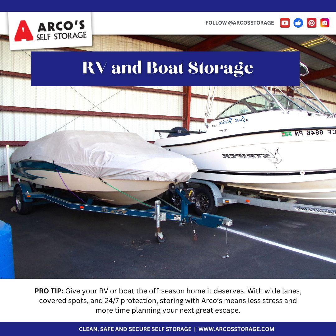 ArcosStorage's tweet image. Big toys need serious protection. 🚐🚤 Arco’s Storage offers wide driveways, canopy-covered parking &amp;amp; 24/7 security—perfect for RVs, boats &amp;amp; weekend adventurers.

👉 Store smart at arcosstorage.com #RVStorage #BoatStorage #SecureStorage