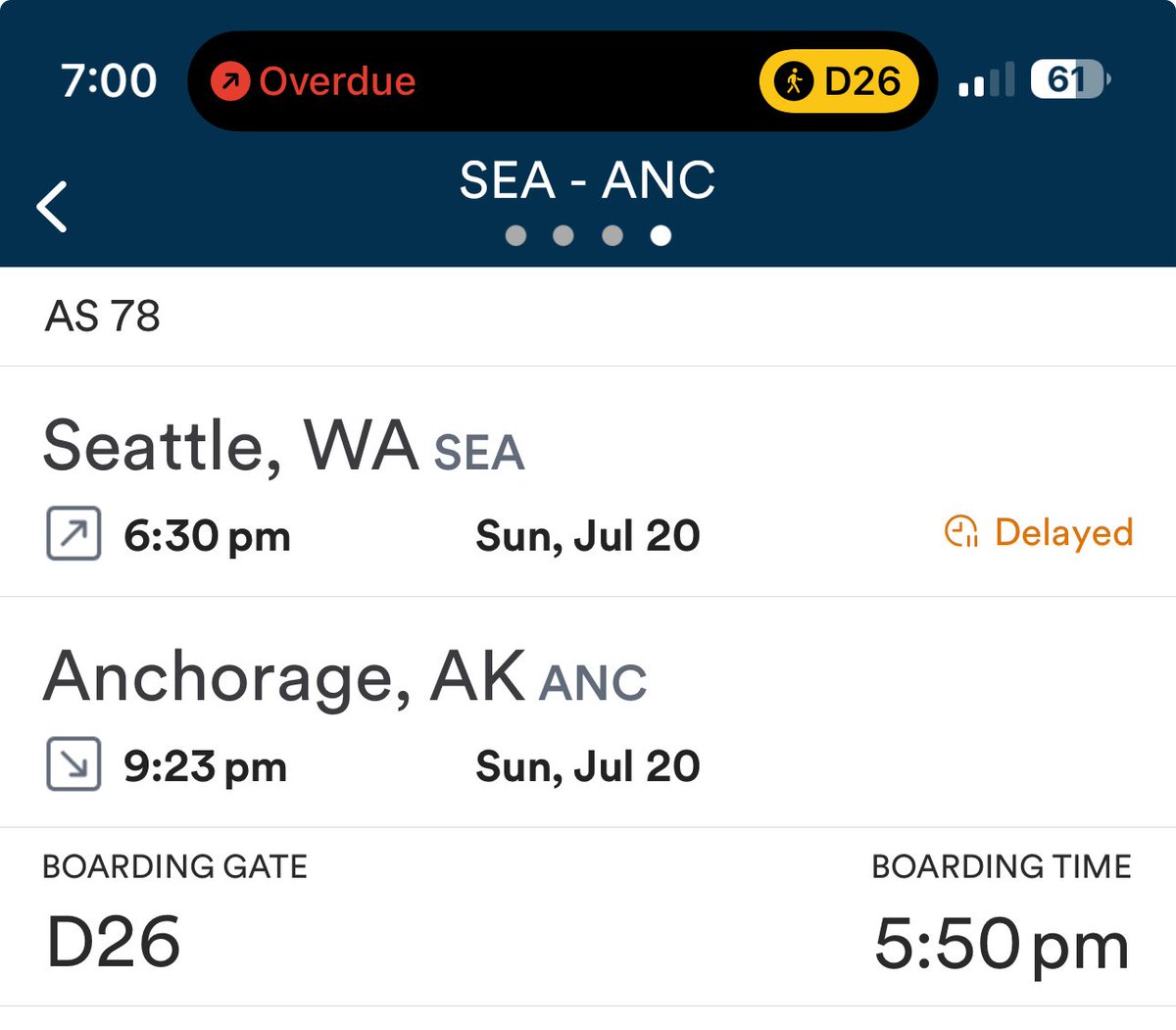 butironhead's tweet photo. Still boarding, but I guess we can still take off a half hour ago. Way to keep everyone updated, @AlaskaAir https://t.co/uPEI5I0kDv