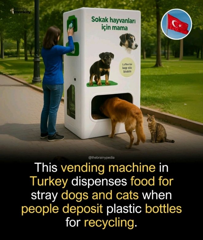 Meet Turkey's innovative vending machine! 🐾💚 Deposit plastic bottles, dispense food for stray dogs &amp; cats. 🌎 Sustainability meets compassion!  <a href="/judithcallagha9/">judith callaghan 🌱🌱🌱</a> <a href="/endelstamberg/">Endel Stamberg #FightFor1Point5</a>  <a href="/rhosking252/">Robert Redmayne Hosking 🔥🌍🔥</a> <a href="/Liam_P_Act/">Liam Park</a> #ClimateAction #AnimalWelfare