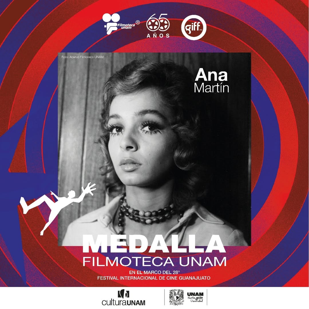 FilmotecaUNAM's tweet image. 💫En el marco del 28 Festival Internacional de Cine de Guanajuato @giffmx entregaremos la Medalla #FilmotecaUNAM a la gran @AnaMartinActriz.👏
¡Acude al #GIFF2025 del 25 de julio al 3 de agosto!