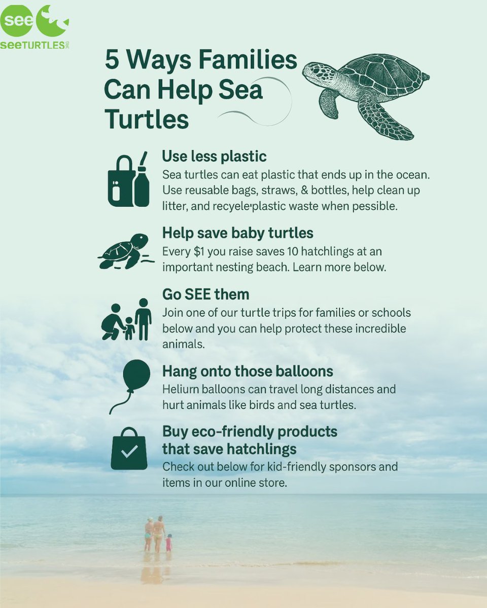 SEEturtles's tweet image. Check out these ways families can help sea turtles.
Learn more➡️ seeturtles.org/kids
#seaturtles