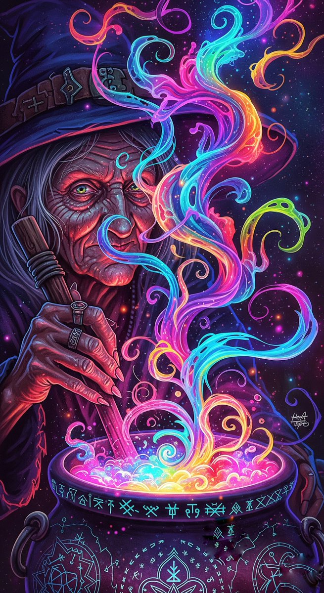 Neural_Quanta's tweet photo. "Double, Double Toil And Trouble;
Fire Burn And Cauldron Bubble." 🔮#WitchyVibes #MagicPotion #PsychedelicArt #FantasyArt #Witchcraft #DigitalArt #Cauldron #HocusPocus #MagicIsReal #VibrantArt #MysticalArt #NeonMagic #WitchesOfInstagram #DarkFantasy #CosmicArt https://t.co/gZdM9bZTXl