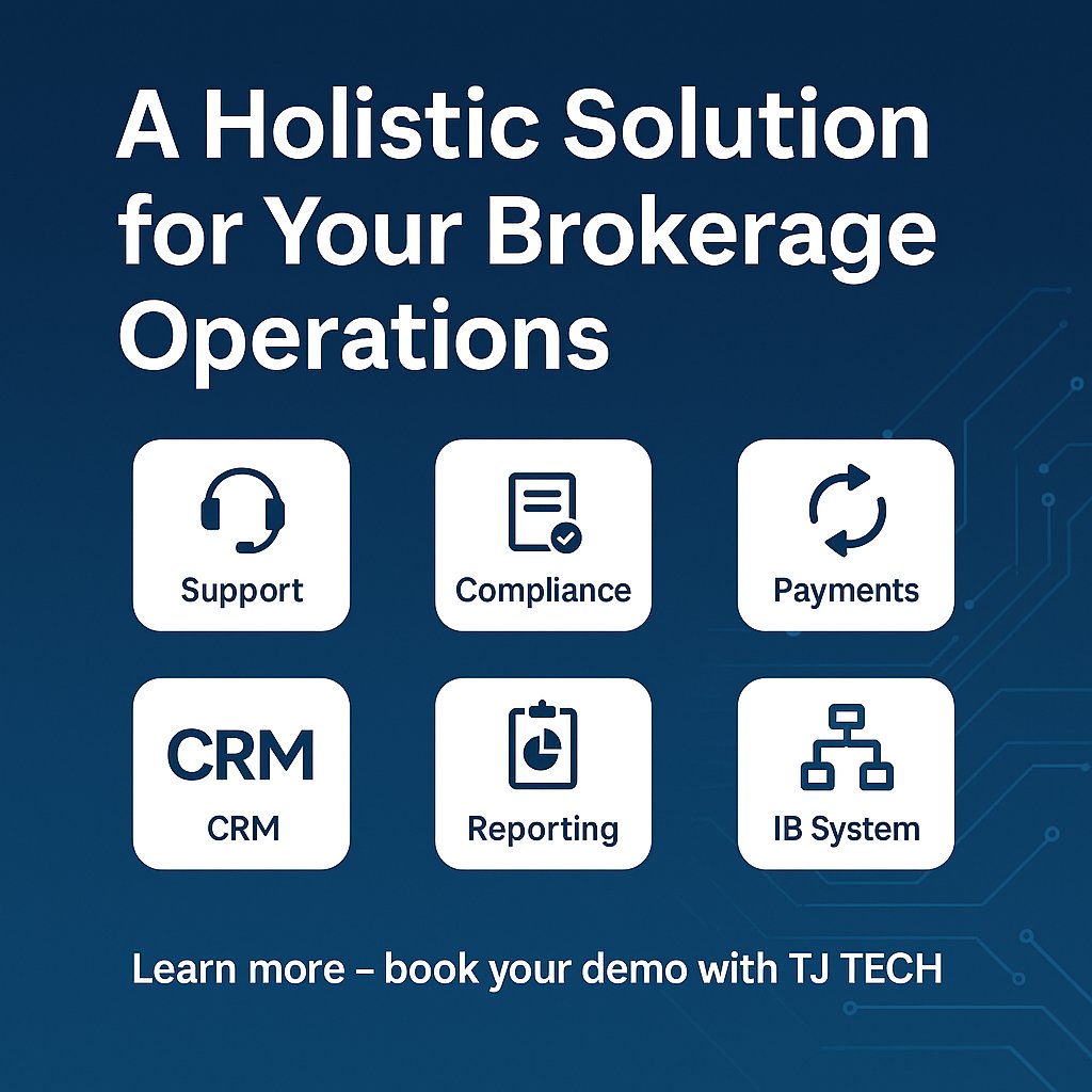 How Many Clients Are You Losing at Onboarding?
Long forms. KYC delays. No CRM sync.
All of it slows down your client acquisition.
With TJ TECH:
✅ Instant account opening
✅ Automated KYC
✅ Integrated CRM + support

 Better onboarding = faster deposits.
Try it free for 2 months