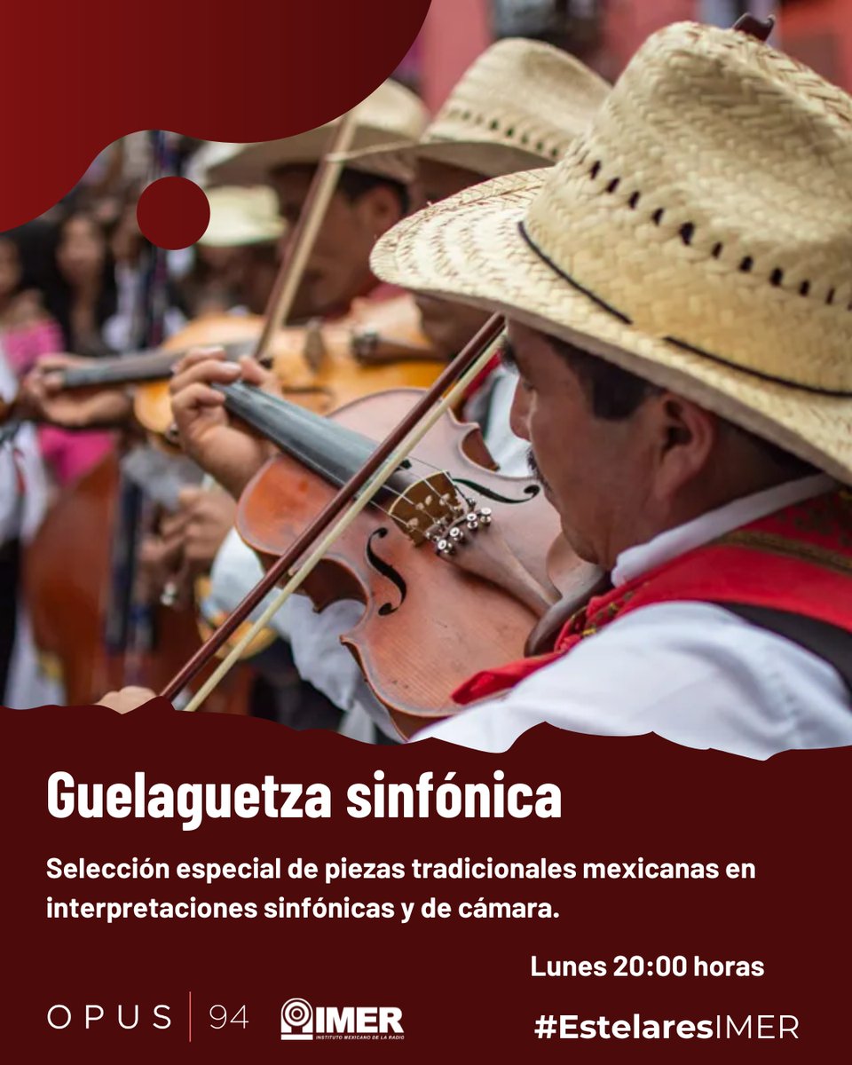 "Guelaguetza sinfónica" es un homenaje a la raíz, al cerro, a la comunidad que cada año se reúne para celebrar. Esta noche, <a href="/Opus945fm/">Opus 94</a> te invita a una experiencia donde las bandas y los coros se transforman en sinfonía.
🎻 Acompáñanos a las 20:00 horas por imer.mx/opus-en-vivo/