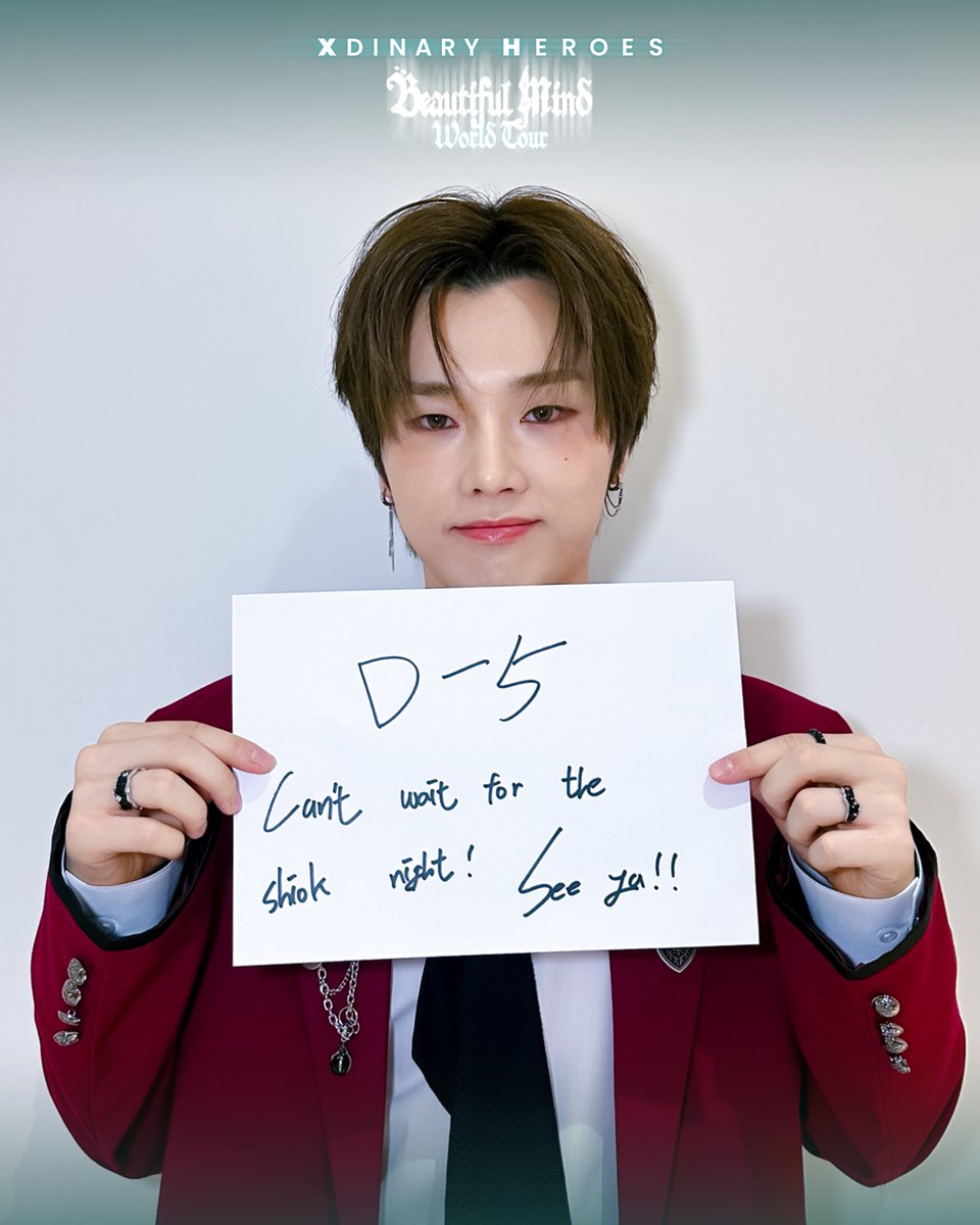 D-5️⃣ till 𝐗𝐝𝐢𝐧𝐚𝐫𝐲 𝐇𝐞𝐫𝐨𝐞𝐬 <𝐁𝐞𝐚𝐮𝐭𝐢𝐟𝐮𝐥 𝐌𝐢𝐧𝐝> 𝐖𝐨𝐫𝐥𝐝 𝐓𝐨𝐮𝐫 𝐢𝐧 𝐒𝐈𝐍𝐆𝐀𝐏𝐎𝐑𝐄 🤘🏻

Xdinary Heroes is bringing 𝐅𝐢𝐑𝐄 to the stage — and you won't want to miss a single second of it! 🔥🎸

📣Still thinking about it? Trust us —  these cool and fun