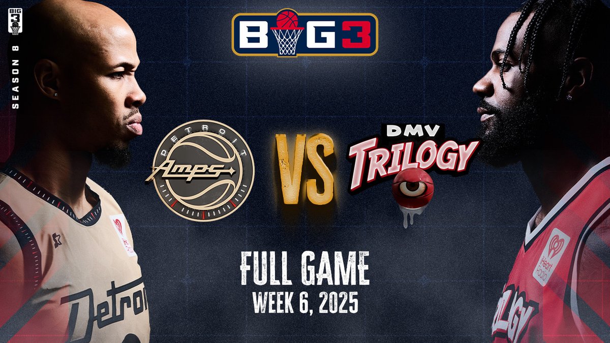 thebig3's tweet image. WEEK 6 FULL GAME: @DetroitAmps vs. @BIG3_Trilogy
馃敆: youtu.be/5Pj0t6KX28U